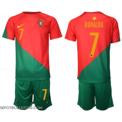 Portugal Cristiano Ronaldo #7 Replika babykläder Hemmaställ Barn VM 2022 Kortärmad (+ korta byxor)